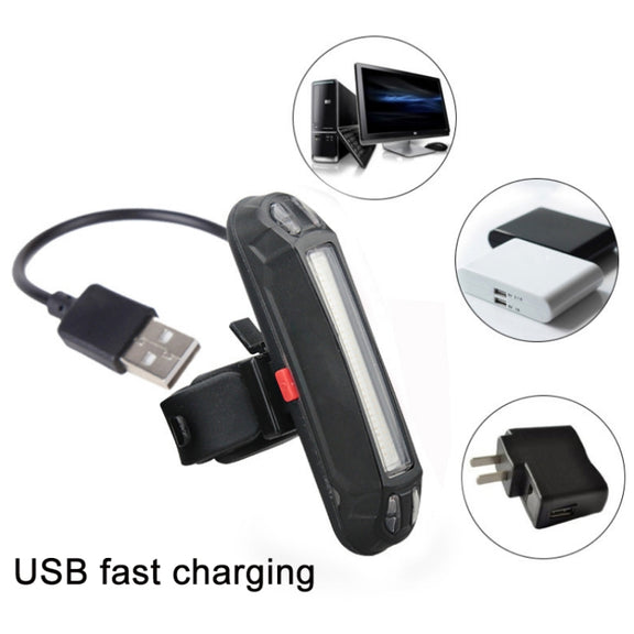 LED Rechargeable Bicycle Warning Strip Tail Light(OPP White Light)