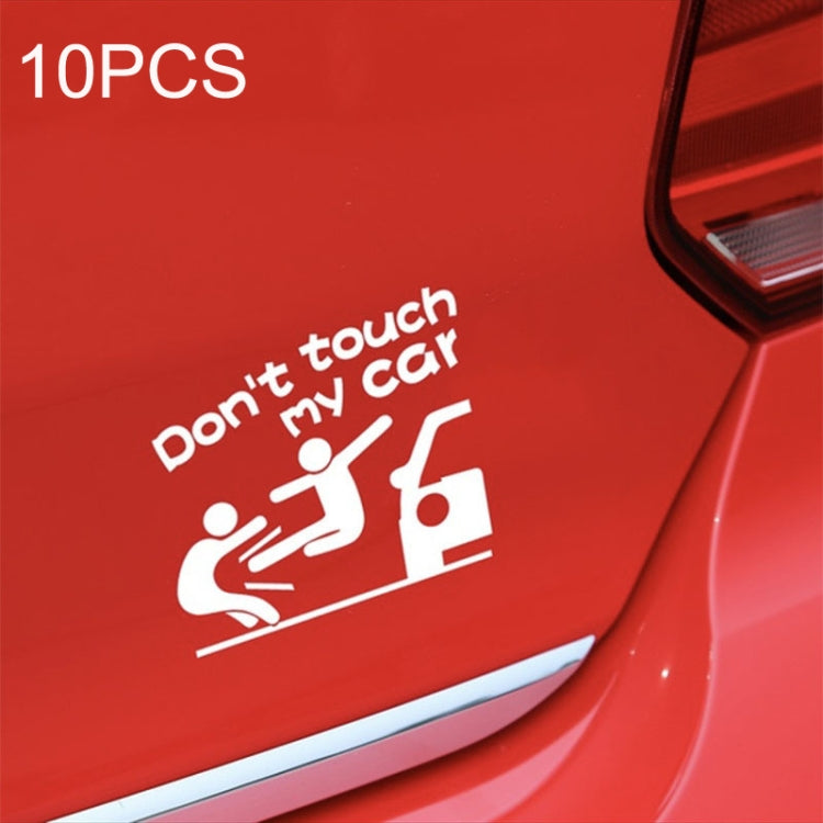 10PCS Reflective Funny Text Do Not Touch My Car Car Sticker(White) - Decorative Sticker by PMC TechLife | Online Shopping South Africa | PMC TechLife | Buy Now Pay Later Mobicred