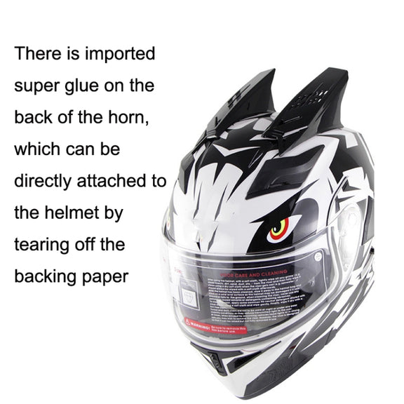1 Pair Motorcycle Helmet  Horns Plastic Paste Decoration(Yellow)