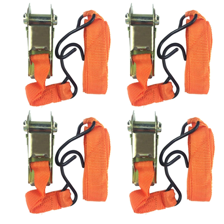 4PCS 15 Inch Tensioner Ratchet Strap Car Ratchet Thread Tensioner(Orange) - Towing Bars by PMC TechLife | Online Shopping South Africa | PMC TechLife | Buy Now Pay Later Mobicred