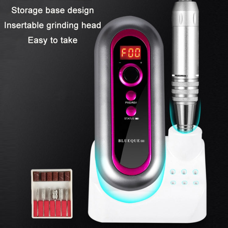 BLUEQUE Plug-in Portable Nail Art Carbon Brush Grinder, Specification: US Plug (Gray)
