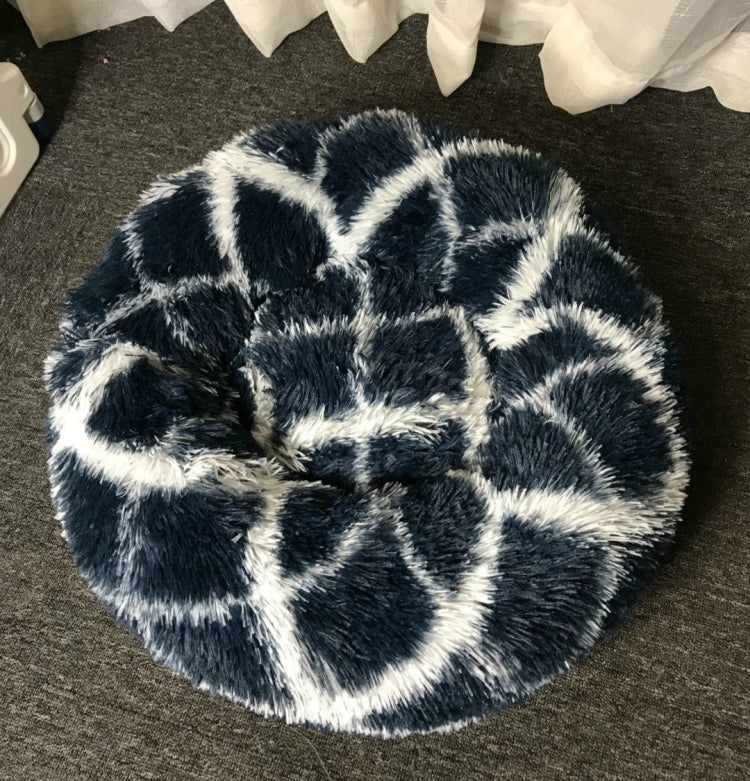 Long-haired Round Pet Kennel Warm Pet Bed, Specification: 60cm(Dark Blue) - Beds by PMC TechLife | Online Shopping South Africa | PMC TechLife | Buy Now Pay Later Mobicred