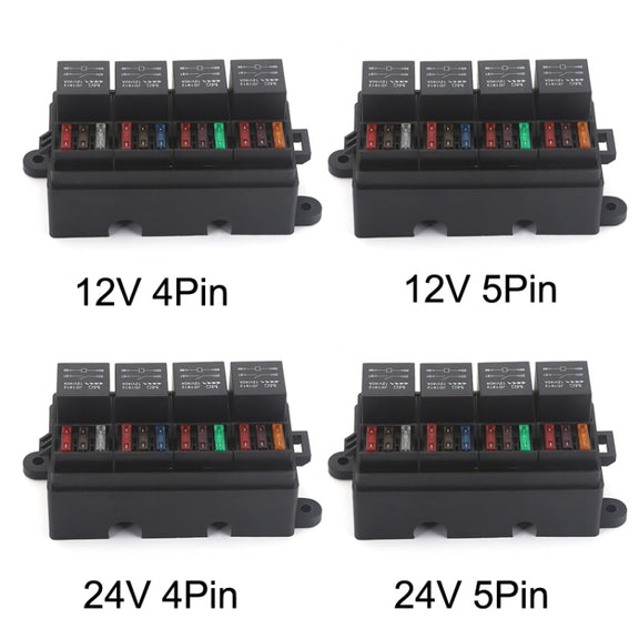 TF008-10 24V 5Pin Relay Car RV Radiography Sound Modified Electromagnetic Insurance Box