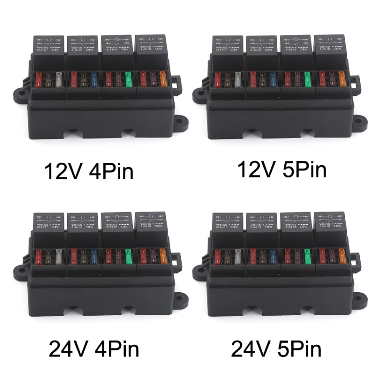 TF008-10 24V 5Pin Relay Car RV Radiography Sound Modified Electromagnetic Insurance Box