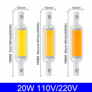 78MM 10W R7S LED COB Dimmer Glass Lamp Double-end Horizontal Plug-in Light(220v Natural White Light)