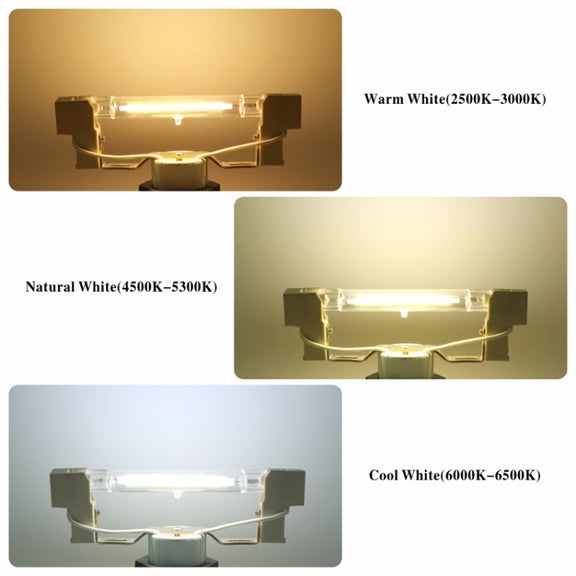 78MM 10W R7S LED COB Dimmer Glass Lamp Double-end Horizontal Plug-in Light(220v Natural White Light)