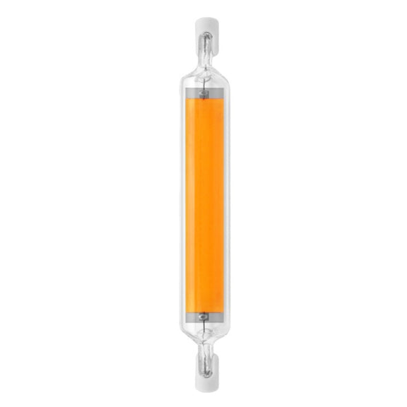 118mm 20W R7S LED COB Dimmer Glass Lamp Double-end Horizontal Plug-in Light(110V Warm White Light)