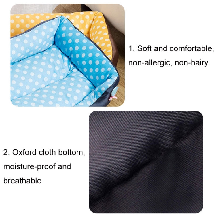 Cartoon Pet Kennel Square Cushion For Small And Medium Pet, Specification: L(Yellow)