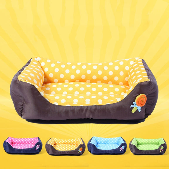 Cartoon Pet Kennel Square Cushion For Small And Medium Pet, Specification: M(Green)