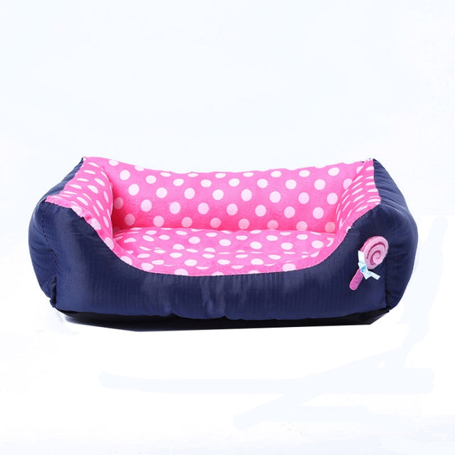 Cartoon Pet Kennel Square Cushion For Small And Medium Pet, Specification: L(Pink)