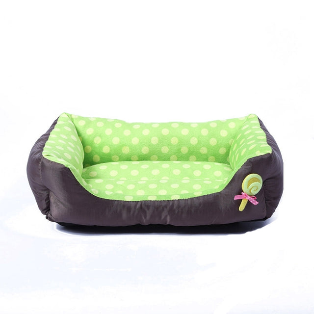 Cartoon Pet Kennel Square Cushion For Small And Medium Pet, Specification: L(Green)