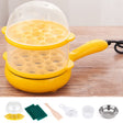 350W Electric Egg Omelette Cooker Frying Pan Steamer Cooker,EU Plug,Style: Double Layer Set Yellow - free shipping - PMC TechLife - Order now!
