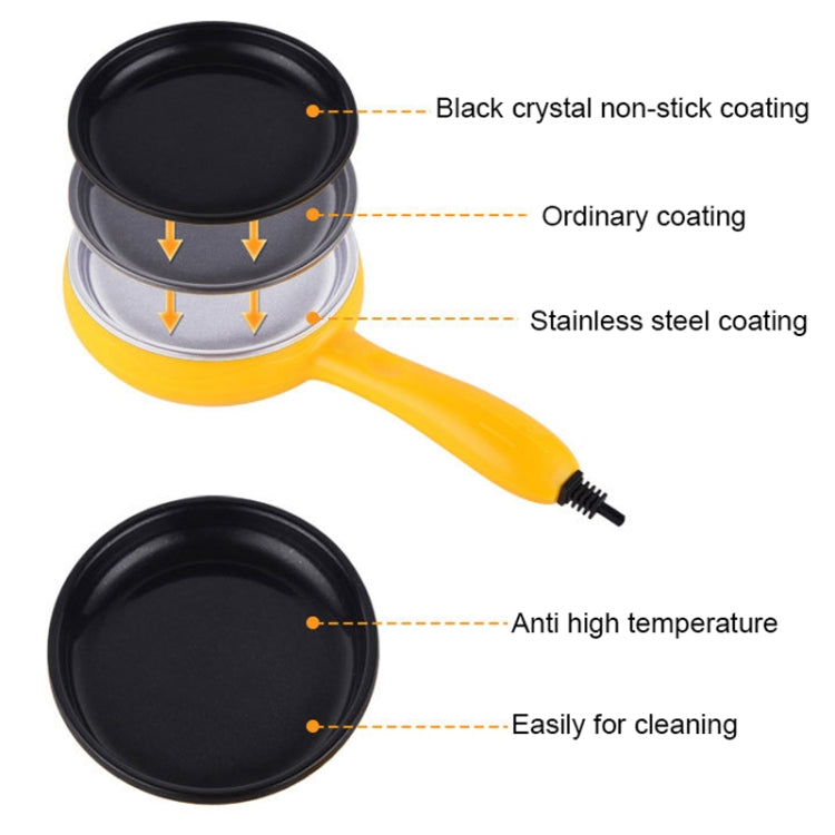 350W Electric Egg Omelette Cooker Frying Pan Steamer Cooker,EU Plug,Style: Pan+Wood Shovel Yellow - Electric Skillets by PMC TechLife | Online Shopping South Africa | PMC TechLife | Buy Now Pay Later Mobicred