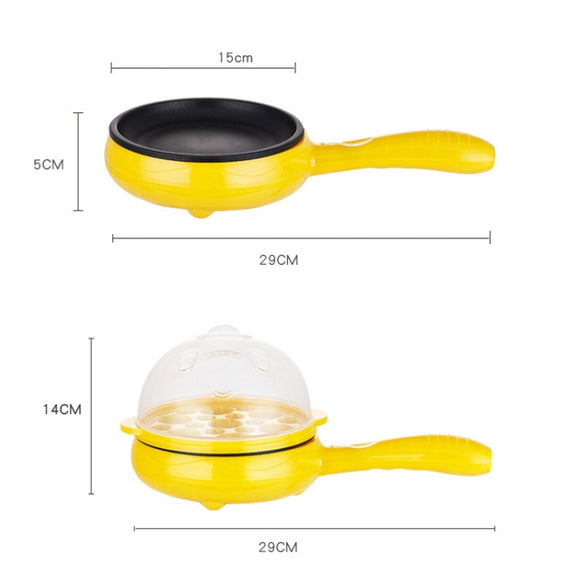 350W Electric Egg Omelette Cooker Frying Pan Steamer Cooker,EU Plug,Style: Double Layer Set Pink