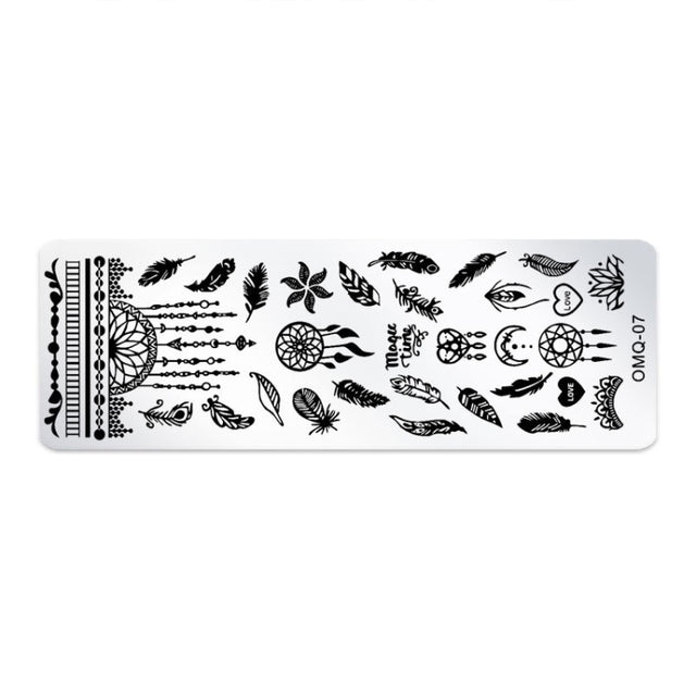 5 PCS Nail Art Print Template Nail Art Tools(OMQ-07)