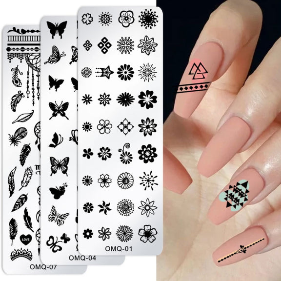5 PCS Nail Art Print Template Nail Art Tools(OMQ-05)