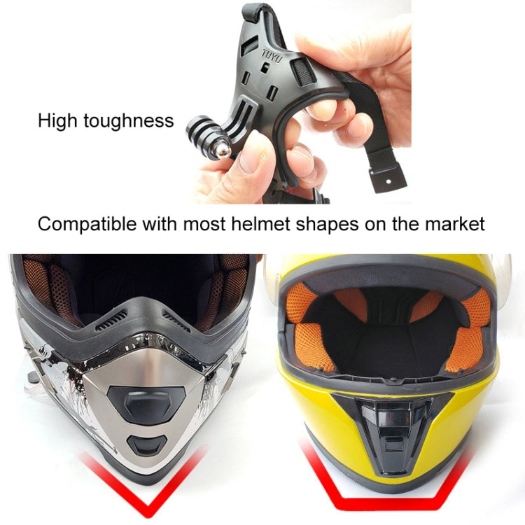 TUYU Motorcycle Helmet Chin Action Camera Mobile Phone Mounting Bracket Black Bracket+Mobile Phone Clip - Helmet Mount by TUYU | Online Shopping South Africa | PMC Jewellery | Buy Now Pay Later Mobicred