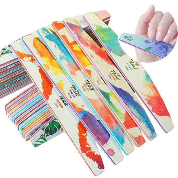 GJ0507 6 In 1 Nail Art Tools Polish Nails Scrub Strips(Watercolor)