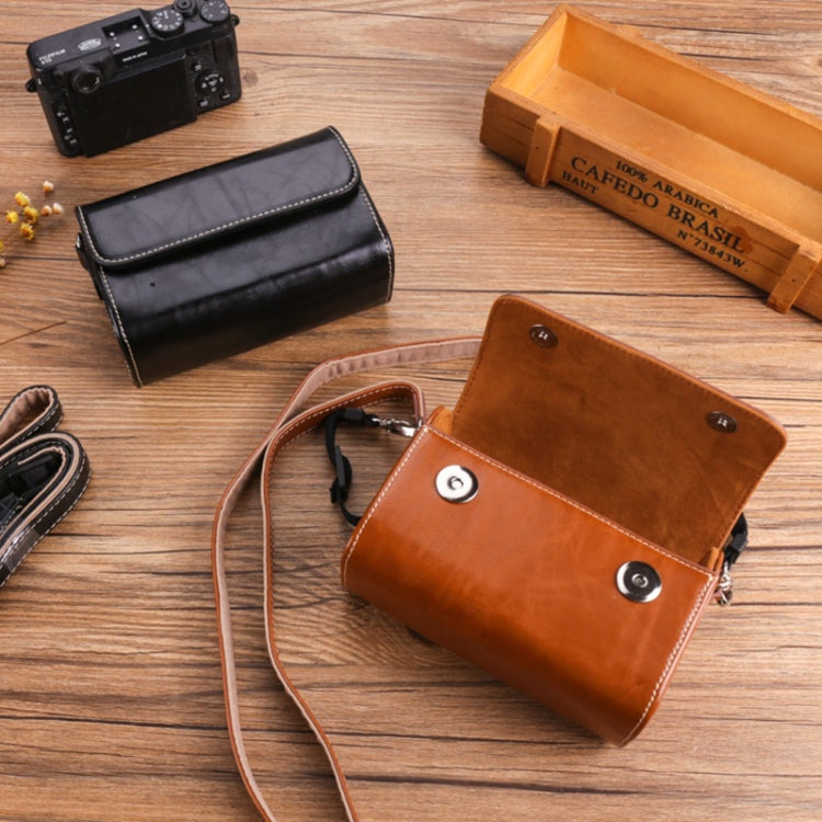 For Canon G7X3 / G5X2 / Sony ZV1RX1007 / RICOH GR3 Camera Leather Case(Black)