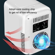 4L  45W Home Car Dual Purpose Refrigerator With Touch Light Makeup Mirror,CN Plug(White)