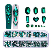12 Grid Flat Bottom Shaped Nail Rhinestones Nail Decoration, Specification: 10