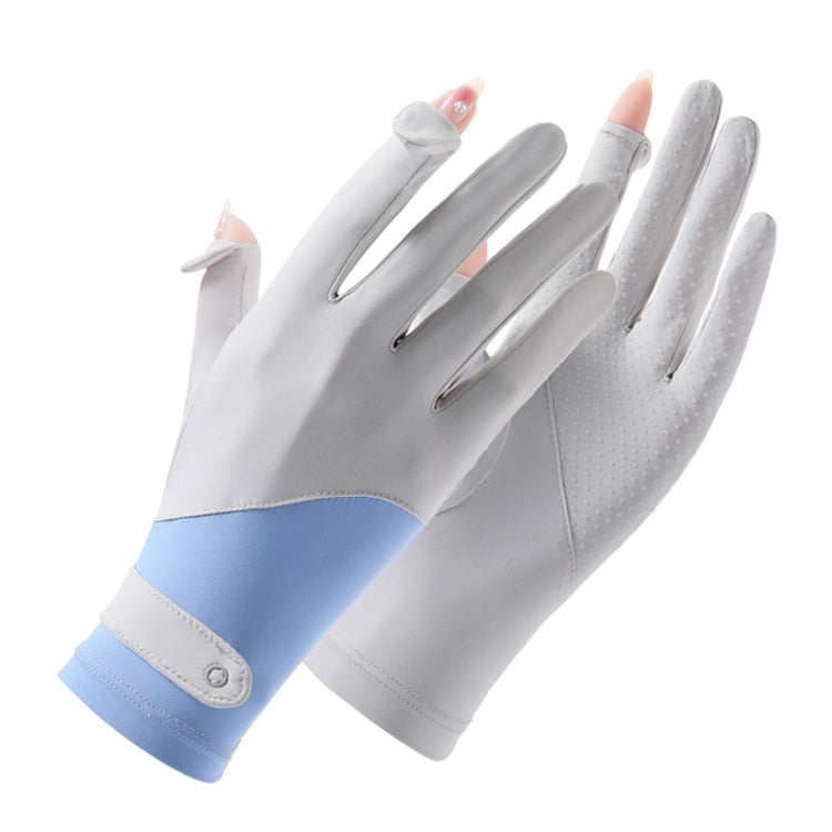 FSN02 1pair UV Resistant Ice Silk Breathable Cool Non-Slip Cycling Driving Thin Gloves Free Code(Blue White) - Safety Gloves by PMC TechLife | Online Shopping South Africa | PMC TechLife | Buy Now Pay Later Mobicred