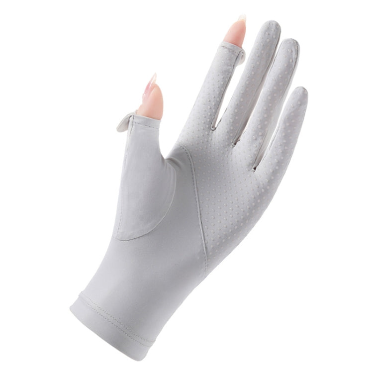 FSN02 1pair UV Resistant Ice Silk Breathable Cool Non-Slip Cycling Driving Thin Gloves Free Code(Blue White) - Safety Gloves by PMC TechLife | Online Shopping South Africa | PMC TechLife | Buy Now Pay Later Mobicred