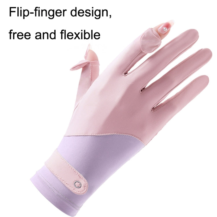 FSN02 1pair UV Resistant Ice Silk Breathable Cool Non-Slip Cycling Driving Thin Gloves Free Code(Black Purple) - Safety Gloves by PMC TechLife | Online Shopping South Africa | PMC TechLife | Buy Now Pay Later Mobicred