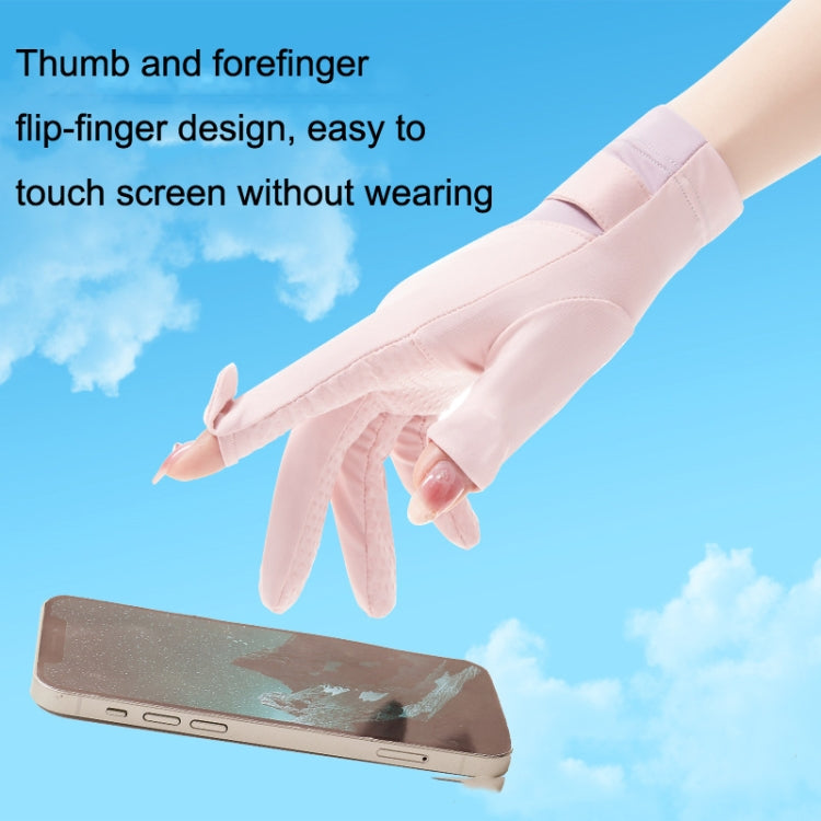 FSN02 1pair UV Resistant Ice Silk Breathable Cool Non-Slip Cycling Driving Thin Gloves Free Code(Gray White) - Safety Gloves by PMC TechLife | Online Shopping South Africa | PMC TechLife | Buy Now Pay Later Mobicred