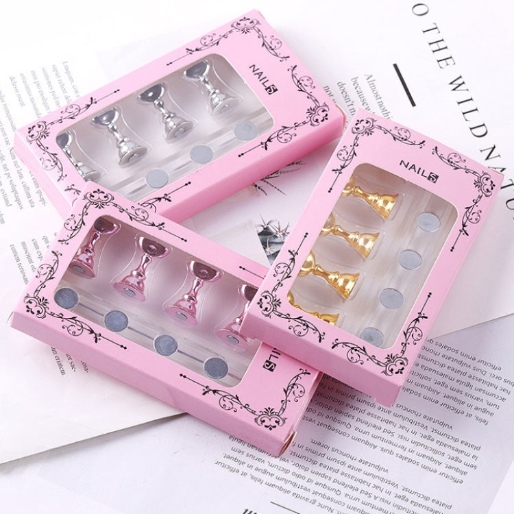 2 PCS Nail Art Chessboard Holder Nail Sheet Acrylic Base Practice Stand(Silver)