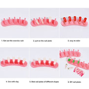 3 Sets Adhesive-Free Nail Practice Stand Nail Display Stand(01 White)