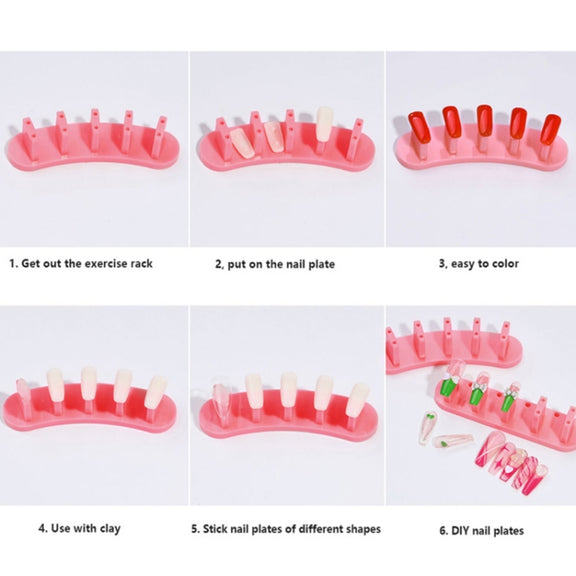 3 Sets Adhesive-Free Nail Practice Stand Nail Display Stand(01 White)