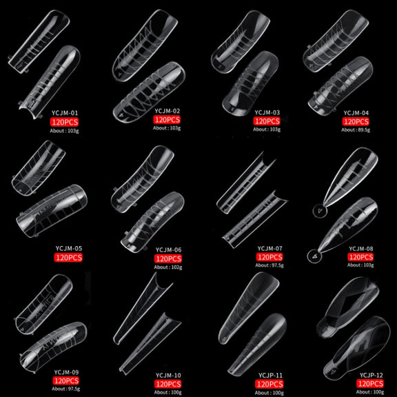 2 Boxes Nail Crystal Rapid Light Therapy Extension Nail Model, Shape: 120 PCS 01
