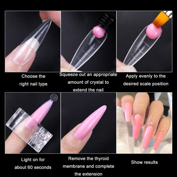 2 Boxes Nail Crystal Rapid Light Therapy Extension Nail Model, Shape: 120 PCS 01