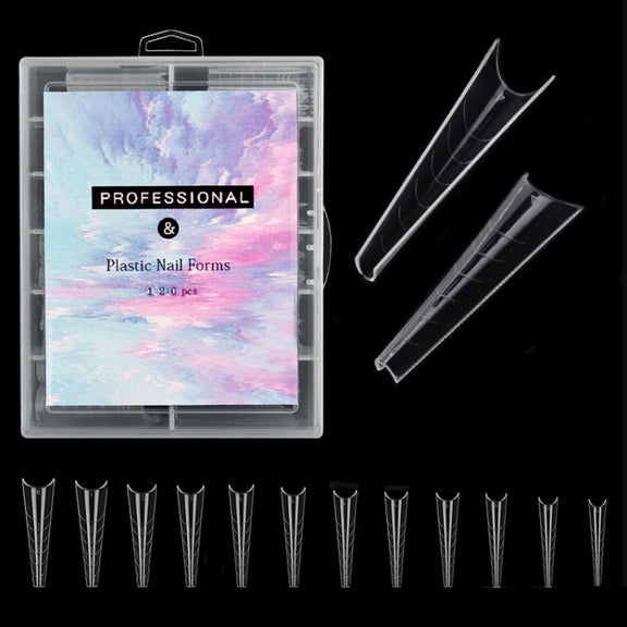 2 Boxes Nail Crystal Rapid Light Therapy Extension Nail Model, Shape: 120 PCS 10