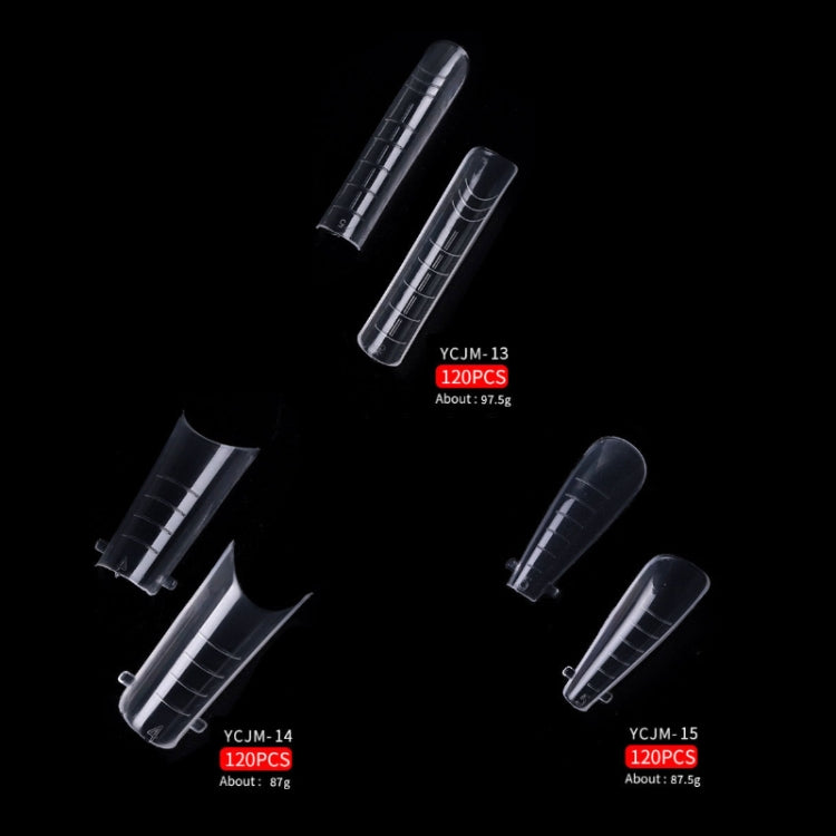 2 Boxes Nail Crystal Rapid Light Therapy Extension Nail Model, Shape: 120 PCS 15