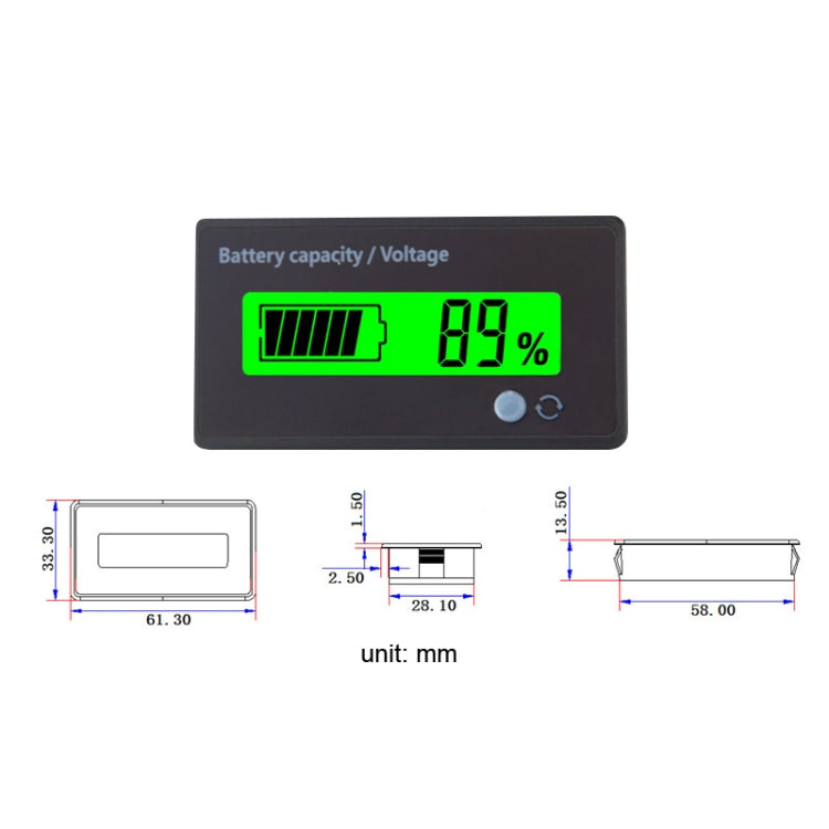 L6133 LCD Electric Motorcycle Power Display, Style: Button Front White Backlight