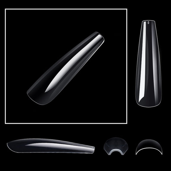 240 PCS/Box Thin Soft Transparent Nail Pieces, Shape: Extra Long Hose Nails