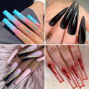 240 PCS/Box Thin Soft Transparent Nail Pieces, Shape: Extra Long Hose Nails