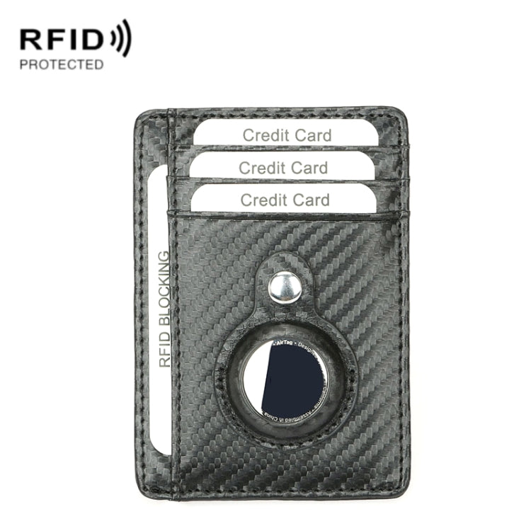 TQ-319 Anti-Theft Anti-Lost Tracker Leather Card Holder For AirTag, Style: Carbon Fiber (Black) - Wallet Series by PMc TechLife | Online Shopping South Africa | PMc TechLife | Buy Now Pay Later Mobicred
