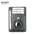 TQ-319 Anti-Theft Anti-Lost Tracker Leather Card Holder For AirTag, Style: Carbon Fiber (Black) - Wallet Series by PMc TechLife | Online Shopping South Africa | PMc TechLife | Buy Now Pay Later Mobicred