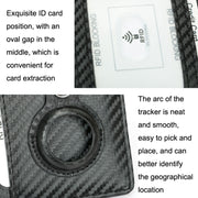 TQ-319 Anti-Theft Anti-Lost Tracker Leather Card Holder For AirTag, Style: Carbon Fiber (Brown)
