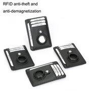 TQ-319 Anti-Theft Anti-Lost Tracker Leather Card Holder For AirTag, Style: Carbon Fiber (Brown)