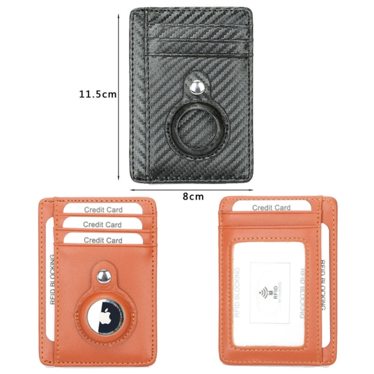 TQ-319 Anti-Theft Anti-Lost Tracker Leather Card Holder For AirTag, Style: Flat Pattern (Black)