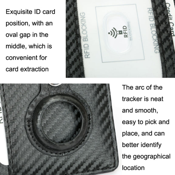 TQ-319 Anti-Theft Anti-Lost Tracker Leather Card Holder For AirTag, Style: Flat Pattern (Black)