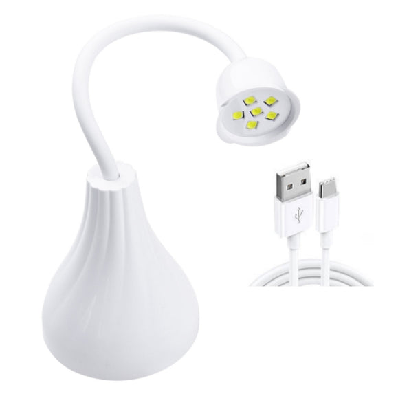 Portable USB Nail Art Rose Nail Polish Glue Phototherapy Lamp(White)