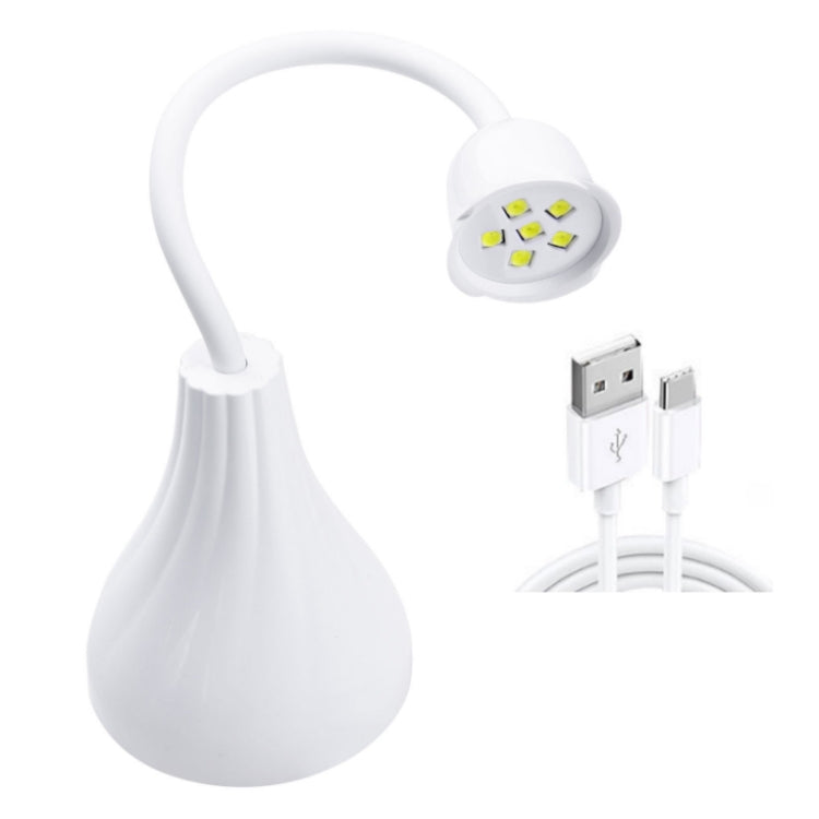 Portable USB Nail Art Rose Nail Polish Glue Phototherapy Lamp(White)