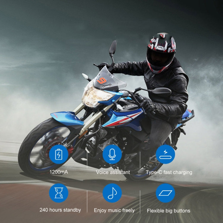 Motorcycle Helmet Call Music Navigation Bluetooth Headset, Color: Red(Hard Pipe Microphone)