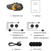 Motorcycle Helmet Call Music Navigation Bluetooth Headset, Color: Yellow(Soft Pipe Microphone)