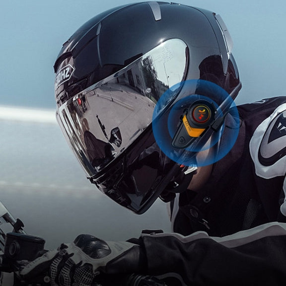 Motorcycle Helmet Call Music Navigation Bluetooth Headset, Color: Yellow(Soft Pipe Microphone)
